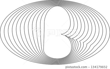 Oval round shape with wavy dynamic line. Frame border Oval round shape with wavy dynamic line. Frame border 134179832