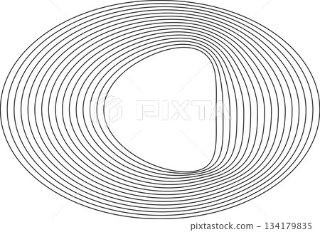 Oval round shape with wavy dynamic line. Frame border Oval round shape with wavy dynamic line. Frame border 134179835