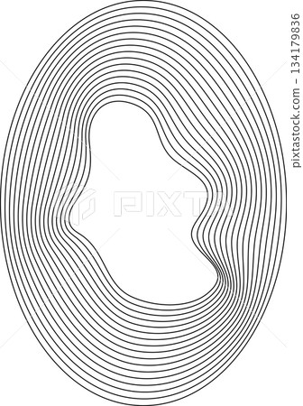 Oval round shape with wavy dynamic line. Frame border Oval round shape with wavy dynamic line. Frame border 134179836