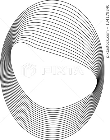 Oval round shape with wavy dynamic line. Frame border Oval round shape with wavy dynamic line. Frame border 134179840