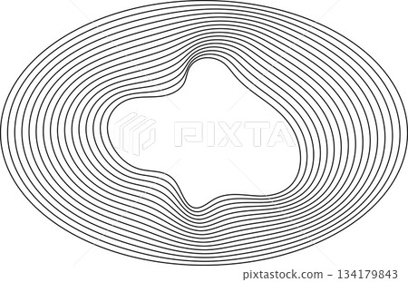 Oval round shape with wavy dynamic line. Frame border Oval round shape with wavy dynamic line. Frame border 134179843