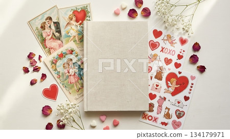 Notebook with Valentine Postcard and Love Stickers Notebook with Valentine Postcard and Love Stickers 134179971