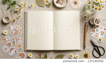 Notebook with Daisy Flowers and Cute Stickers 134180000