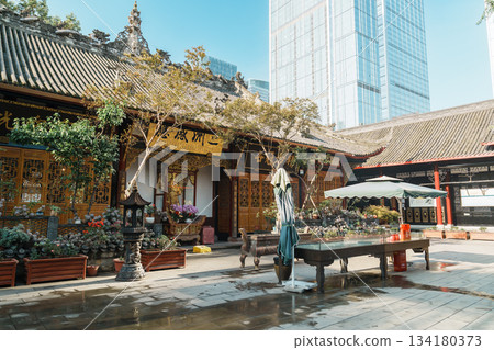 Daci Temple is a Buddhist temple in Chengdu, China, known for its long history and peaceful atmosphere.  27 October 2025, Chengdu, China 134180373