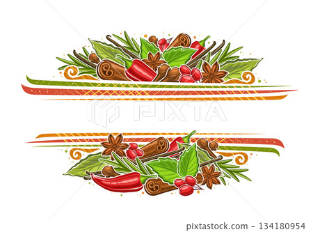 Vector Border for Spices 134180954