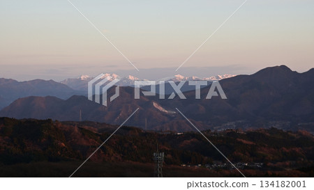 清晨，從伊香保溫泉眺望谷川山脈 134182001