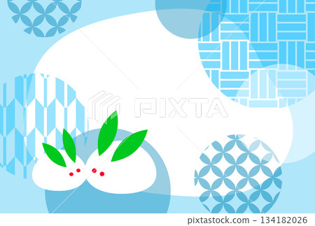 雪兔冬季問候明信片模板(無文字) 雪兔冬季問候明信片模板(無文字) 134182026