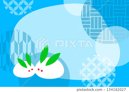 雪兔冬季問候明信片模板(無文字) 雪兔冬季問候明信片模板(無文字) 134182027