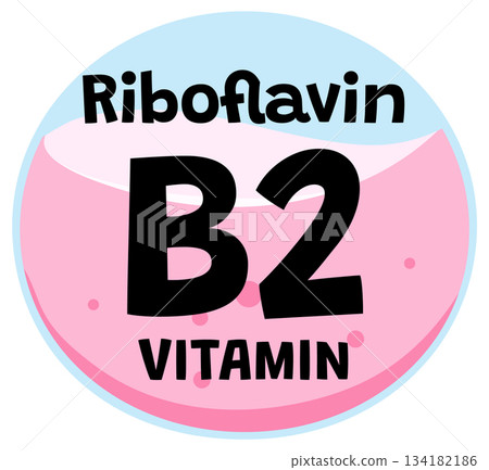 Vitamin B2 Riboflavin Icon in Flat Vector Style 134182186