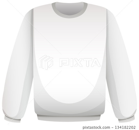 White Crewneck Sweatshirt Vector Illustration Front View 134182202