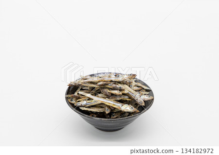 New Year's Osechi (Tazukuri) and white background 134182972