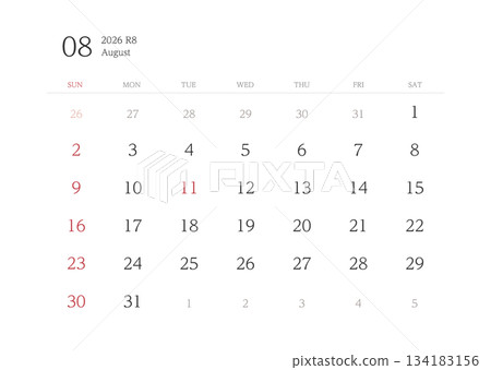 2026年8月日曆未裁定 2026年8月日曆未裁定 134183156