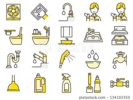 Bathroom/Kitchen Area Icons 03 Bathroom/Kitchen Area Icons 03 134183350