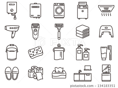 Bathroom/Kitchen Area Icons 04 134183351