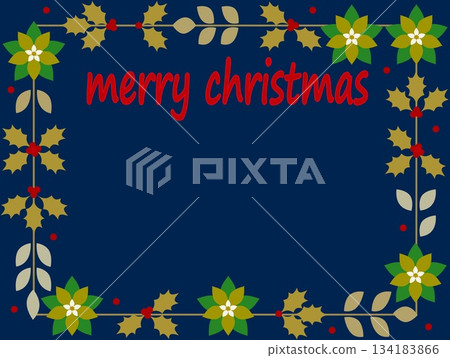 聖誕快樂相框一品紅冬青 134183866