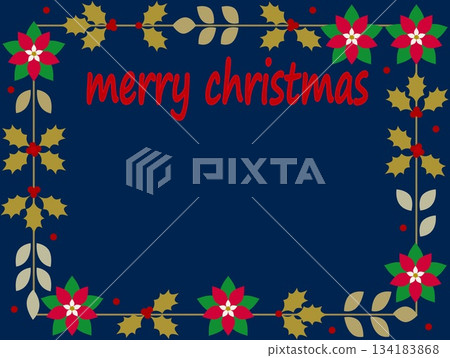 聖誕快樂相框一品紅冬青 134183868