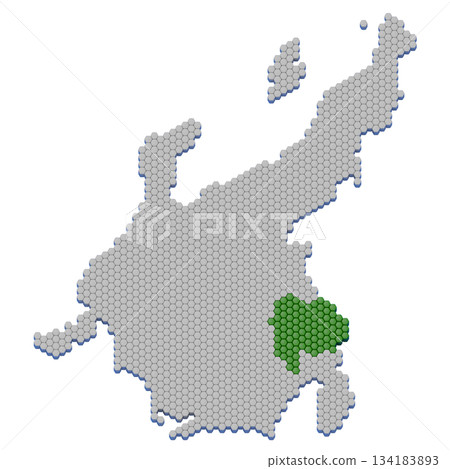 Honeycomb structure map of Yamanashi Prefecture Honeycomb structure map of Yamanashi Prefecture 134183893