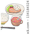 Japanese food illustration drawn with colored pencils 134184324