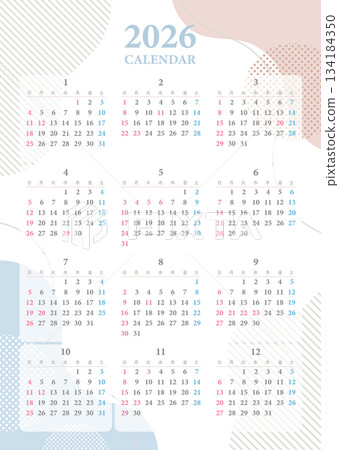 2026 Calendar Stylish Background 134184350