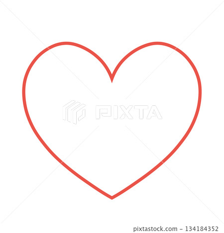 Simple heart hand drawn illustration icon red 134184352