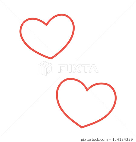 簡單的兩顆心手繪插圖圖示(紅色) 簡單的兩顆心手繪插圖圖示(紅色) 134184359
