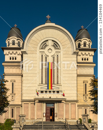 Targu Mures Orthodox Cathedral Facade Romania 134184469