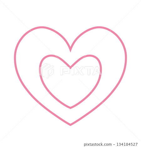 簡約雙心手繪插圖圖示 粉紅色 簡約雙心手繪插圖圖示 粉紅色 134184527