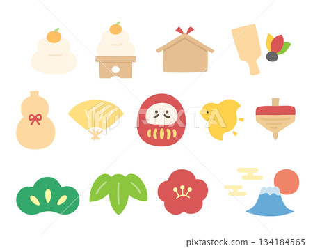 New Year's illustration set 134184565