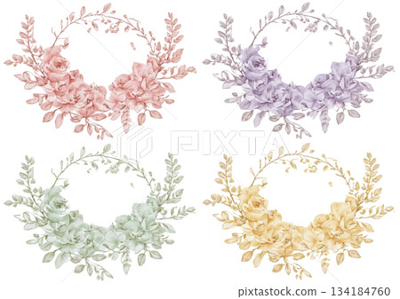 精美的花卉裝飾相框 134184760