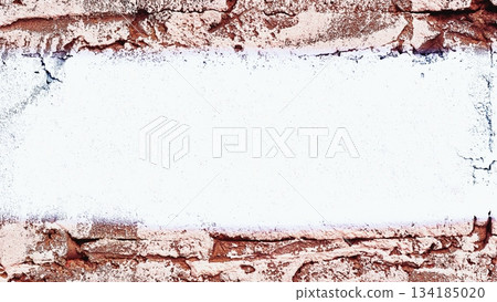 Place for text on brown stones brick wall backdrop 134185020