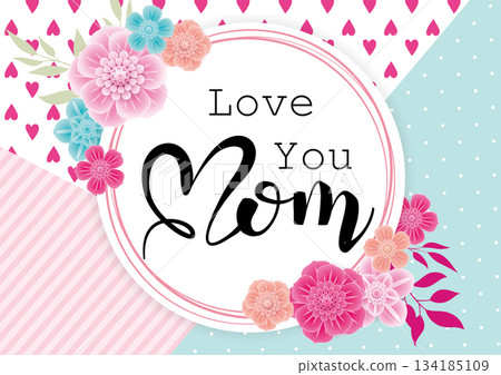 3D flowers and round frame, Mother's Day banner advertising poster flyer vector material picture, also suitable for Women's Day, Valentine's Day, anniversary, anniversary, wedding 3D flowers and round frame, Mother's Day banner advertising poster flyer vector material picture, also suitable for Women's Day, Valentine's Day, anniversary, anniversary, wedding 134185109