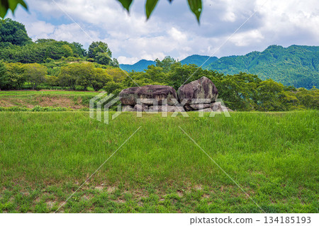 Distant view of Ishibutai Tomb in Nara 134185193