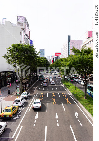 從仙台站西出口的人行天橋出發，前往宮城縣仙台市青葉區中心。 134185220