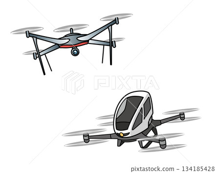Two drone illustrations Two drone illustrations 134185428