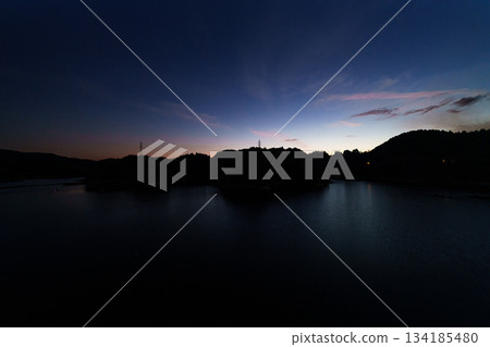 Early winter at Nara Nunome Dam from sunset to blue hour Blue hour 4 Early winter at Nara Nunome Dam from sunset to blue hour Blue hour 4 134185480