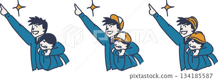 Illustration of a senior aiming for a goal and a reluctant junior in blue uniform 134185587