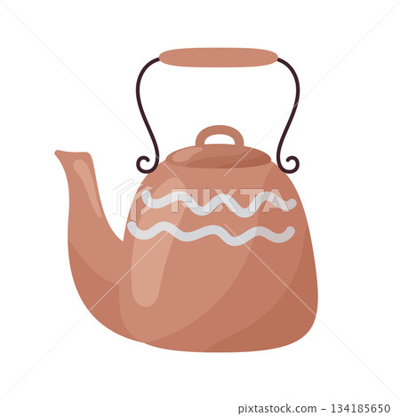 retro teapot with handle 134185650
