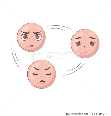 Illustration of mood swing Illustration of mood swing 134185782