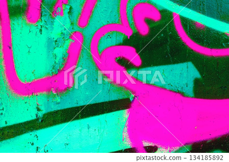 Bright Graffiti Abstract in Neon Pink and Green for 90s, Y2K Urban Aesthetic Bright Graffiti Abstract in Neon Pink and Green for 90s, Y2K Urban Aesthetic 134185892