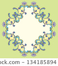 Oriental decorative pattern - vector design combining flowers and curves 134185894