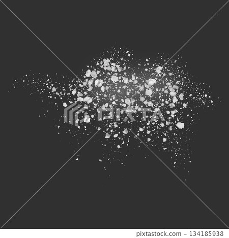 A realistic scattering of large white crystals of sugar, salt, or flour. A realistic scattering of large white crystals of sugar, salt, or flour. 134185938