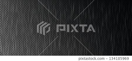 Raindrop effect, rain overlay on dark transparent background, realistic rain vertical streaks at night time weather Raindrop effect, rain overlay on dark transparent background, realistic rain vertical streaks at night time weather 134185969