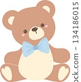 Illustration of a Cute Teddy Bear with Bowtie 134186015
