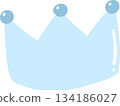 Cartoon Light Blue Crown Illustration 134186027