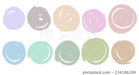 Delicate pastel paint stains set 134186299