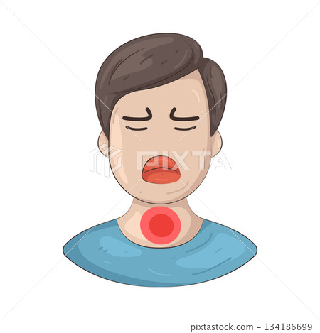 Illustration of sore throat Illustration of sore throat 134186699