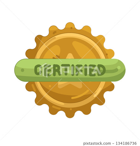 Illustration of certified badge  134186736