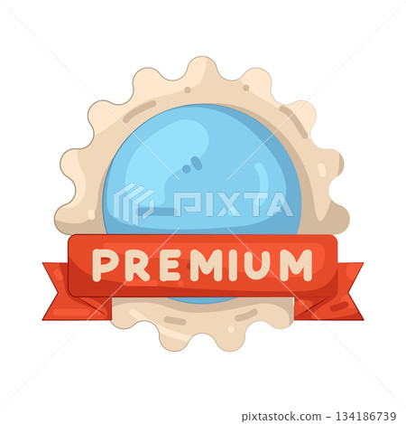 Illustration of premium badge  134186739