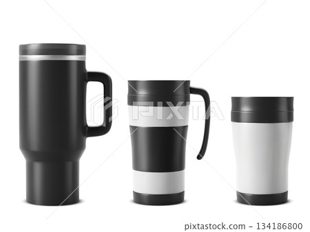 Tumbler mockup set with thermal insulated cup 134186800