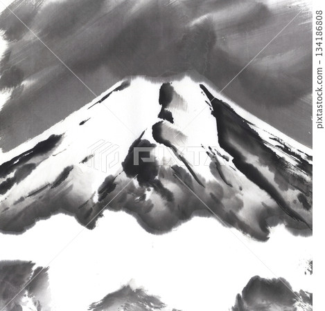富士山：白雪皚皚的山坡 134186808
